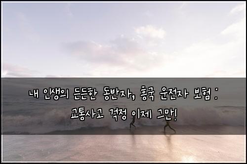 내 인생의 든든한 동반자, 흥국 운전자 보험 : 교통사고 걱정 이제 그만!
