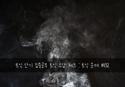 토익 단기 집중공부 토익 오답 체크 : 토익 문제 #132