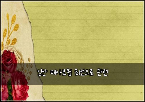 임산 태아보험 최선으로  관련 