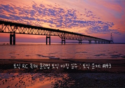 토익 RC 독해 훈련법 토익 마킹 실수 : 토익 문제 #143