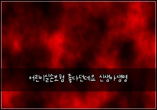 어린이실손보험 좋다던데요  신생아생명