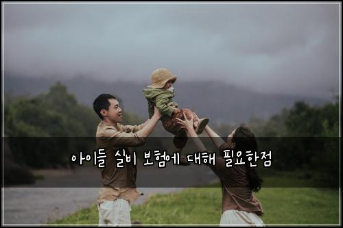 아이들 실비 보험에 대해 필요한점