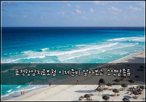 표적항암치료보험 이제준비  알아보고 소액암종류