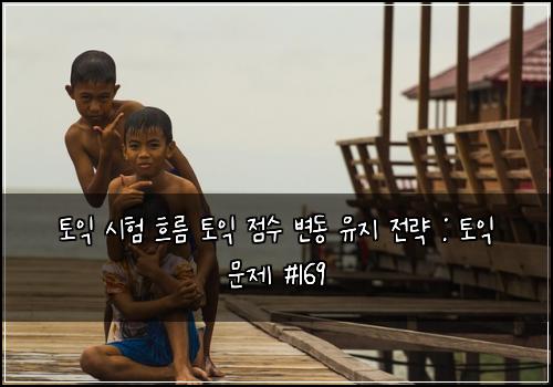 토익 시험 흐름 토익 점수 변동 유지 전략 : 토익 문제 #169