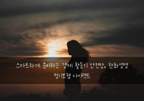  스마트하게 준비하는 경제 활동기 안전망, 한화생명 정기보험 다이렉트