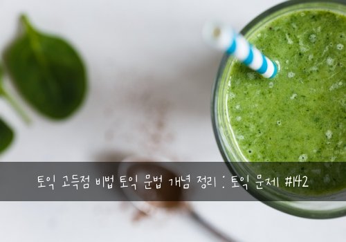 토익 고득점 비법 토익 문법 개념 정리 : 토익 문제 #142