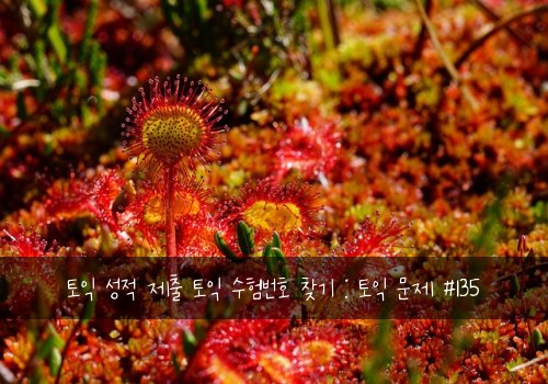 토익 성적 제출 토익 수험번호 찾기 : 토익 문제 #135