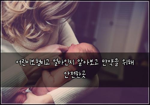 어린이보험비교 얼마인지 알아보고 만약을 위해 안전한곳