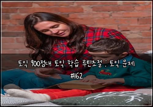 토익 900점대 토익 학습 루틴조절 : 토익 문제 #162