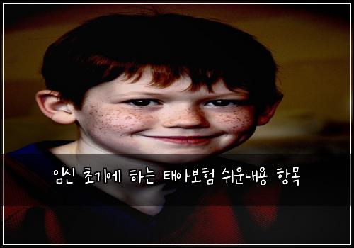 임신 초기에 하는 태아보험 쉬운내용  항목