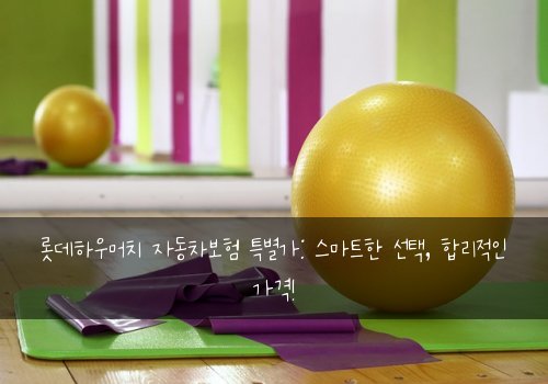 롯데하우머치 자동차보험 특별가: 스마트한 선택, 합리적인 가격!