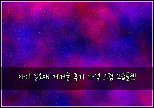 아기 설소대 제거술 후기 가격 보험 고급플랜 