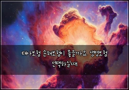 태아보험 손해보험이 좋을까요 생명보험 선택하실때