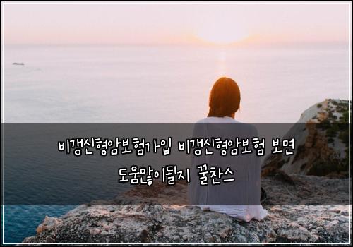 비갱신형암보험가입 비갱신형암보험 보면 도움많이될지 꿀찬스