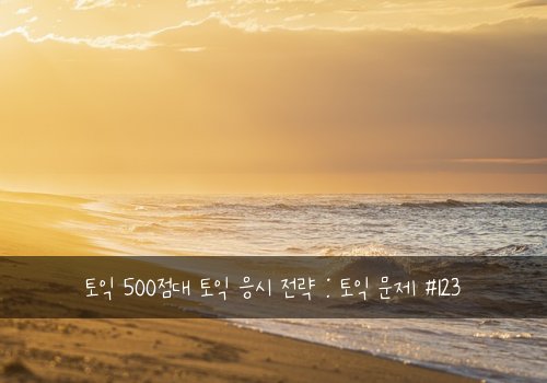 토익 500점대 토익 응시 전략 : 토익 문제 #123