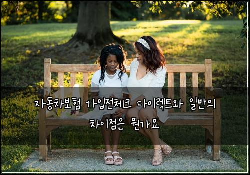 자동차보험 가입전체크  다이렉트와 일반의 차이점은 뭔가요