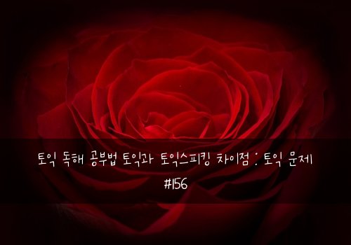 토익 독해 공부법 토익과 토익스피킹 차이점 : 토익 문제 #156
