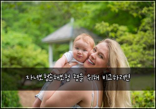 자녀보험손해보험 형을 위해 비교하려면