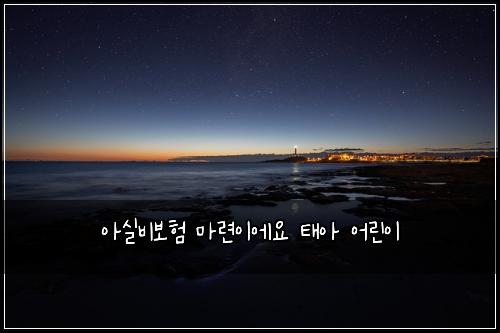 아실비보험 마련이에요  태아 어린이