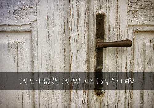 토익 단기 집중공부 토익 오답 체크 : 토익 문제 #132