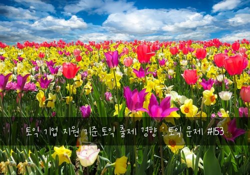 토익 기업 지원 기준 토익 출제 경향 : 토익 문제 #153