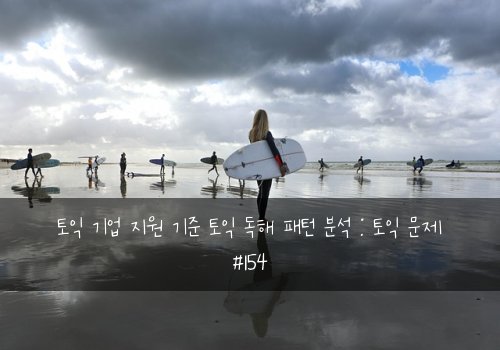 토익 기업 지원 기준 토익 독해 패턴 분석 : 토익 문제 #154