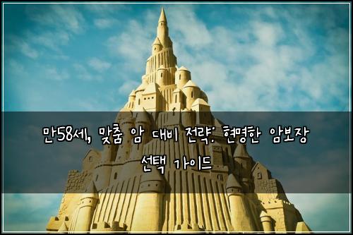  만58세, 맞춤 암 대비 전략: 현명한 암보장 선택 가이드