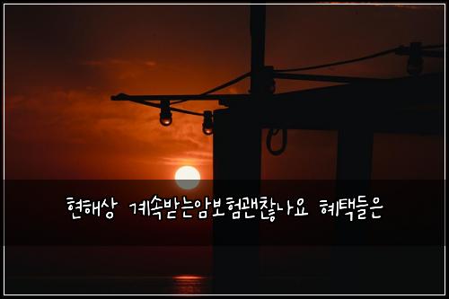 현해상 계속받는암보험괜찮나요 혜택들은