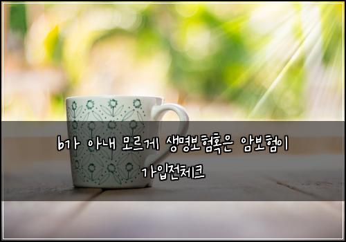 b가 아내 모르게 생명보험혹은 암보험이 가입전체크