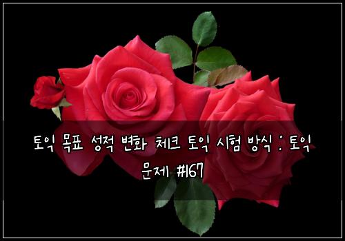토익 목표 성적 변화 체크 토익 시험 방식 : 토익 문제 #167
