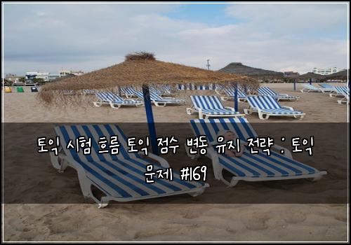 토익 시험 흐름 토익 점수 변동 유지 전략 : 토익 문제 #169
