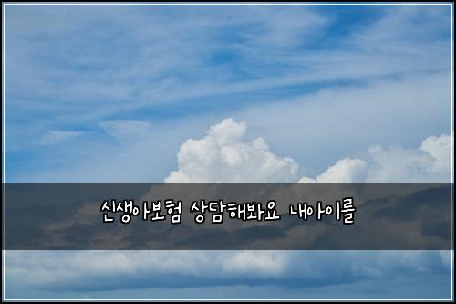 신생아보험 상담해봐요  내아이를