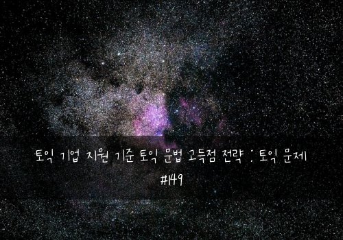 토익 기업 지원 기준 토익 문법 고득점 전략 : 토익 문제 #149