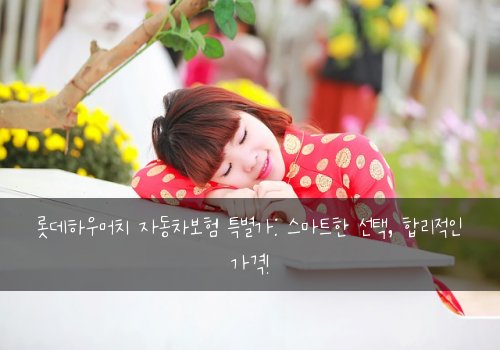 롯데하우머치 자동차보험 특별가: 스마트한 선택, 합리적인 가격!