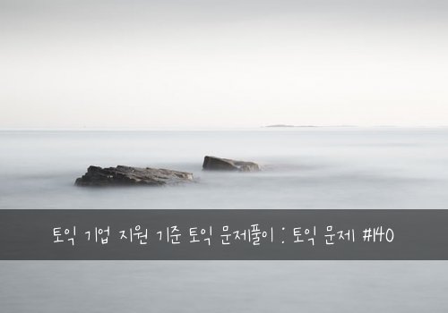 토익 기업 지원 기준 토익 문제풀이 : 토익 문제 #140