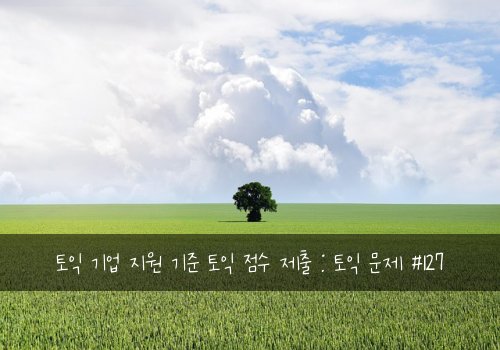 토익 기업 지원 기준 토익 점수 제출 : 토익 문제 #127