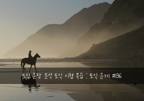 토익 문장 분석 토익 시험 복습 : 토익 문제 #136