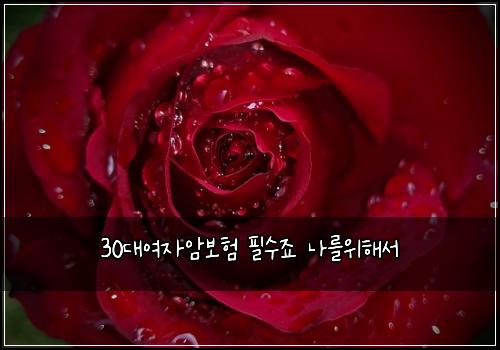 30대여자암보험 필수죠  나를위해서