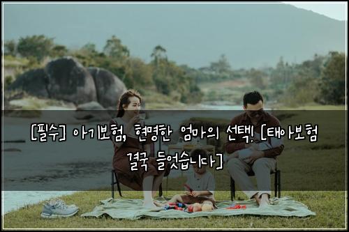  [필수] 아기보험, 현명한 엄마의 선택! [태아보험 결국 들엇습니다]