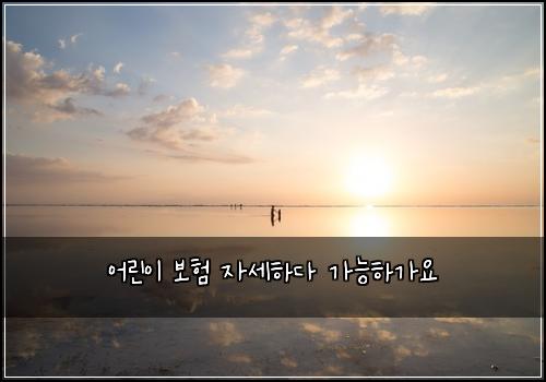 어린이 보험 자세하다  가능하가요