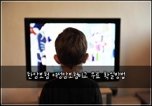 한암보험 여성암보험비교 무료 확실방법