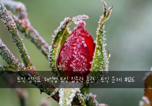 토익 성적표 해석법 토익 집중력 훈련 : 토익 문제 #126