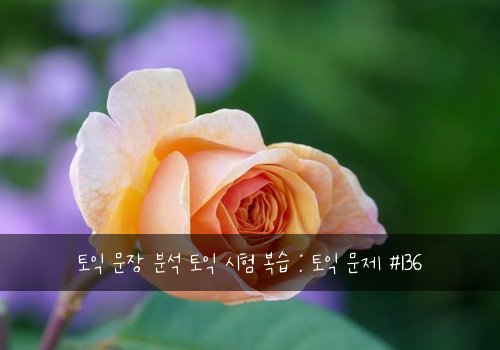 토익 문장 분석 토익 시험 복습 : 토익 문제 #136