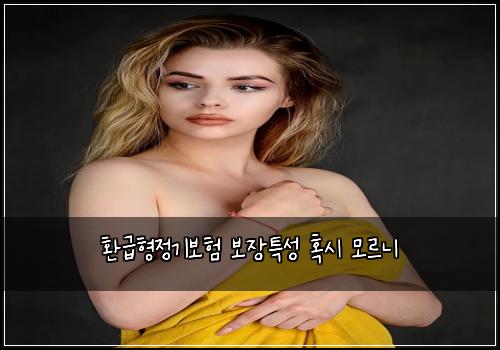 환급형정기보험 보장특성  혹시 모르니