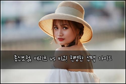  종신보험, 메리츠 vs 비교! 현명한 선택 가이드