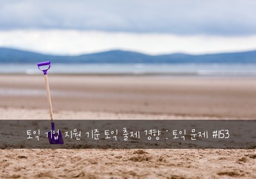 토익 기업 지원 기준 토익 출제 경향 : 토익 문제 #153