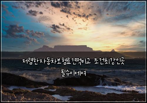 저렴한자동차보험료견적비교 조건최강인곳 필수이에여