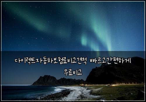 다이렉트자동차보험료비교견적 빠르고간편하게 무료비교