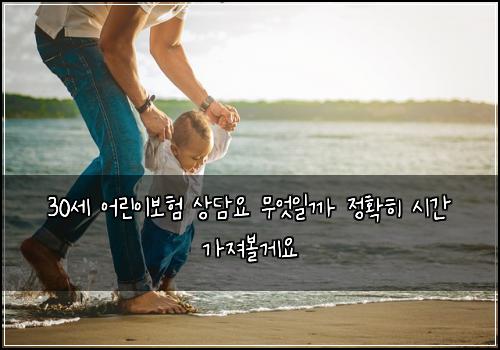 30세 어린이보험 상담요  무엇일까 정확히 시간 가져볼게요