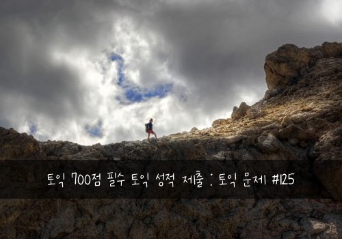 토익 700점 필수 토익 성적 제출 : 토익 문제 #125